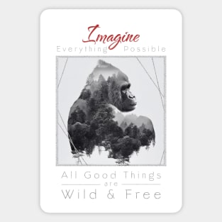 Gorilla Nature Outdoor Imagine Wild Free Magnet